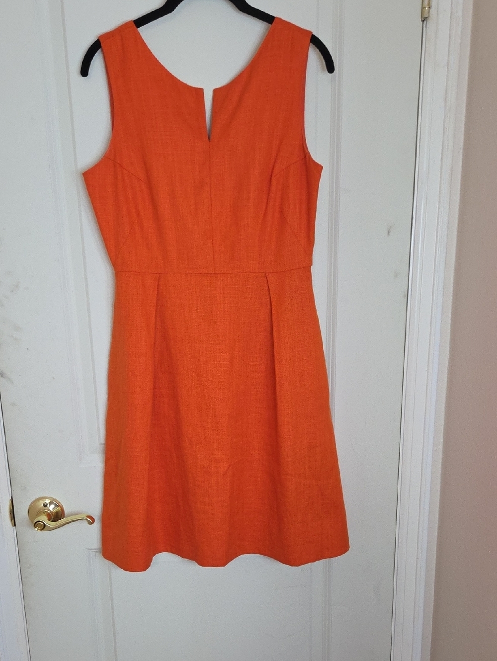 Kate Spade Linen Sleeveless Orange A-Line Dress